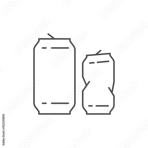 Aluminum waste line outline icon