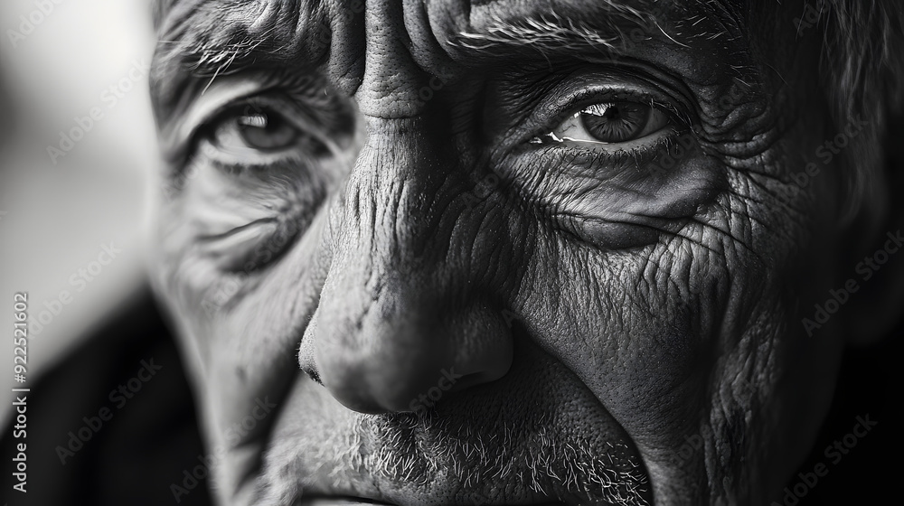 black and white photo of a person with wrinkles and eyes black and white photo of a person with wrinkles and eyes