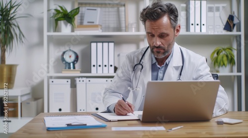 The doctor in his office photo