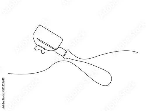Continuous one line drawing of portafilter- barista equipment. portafilter - coffee maker single line vector illustration. Editable line vector.