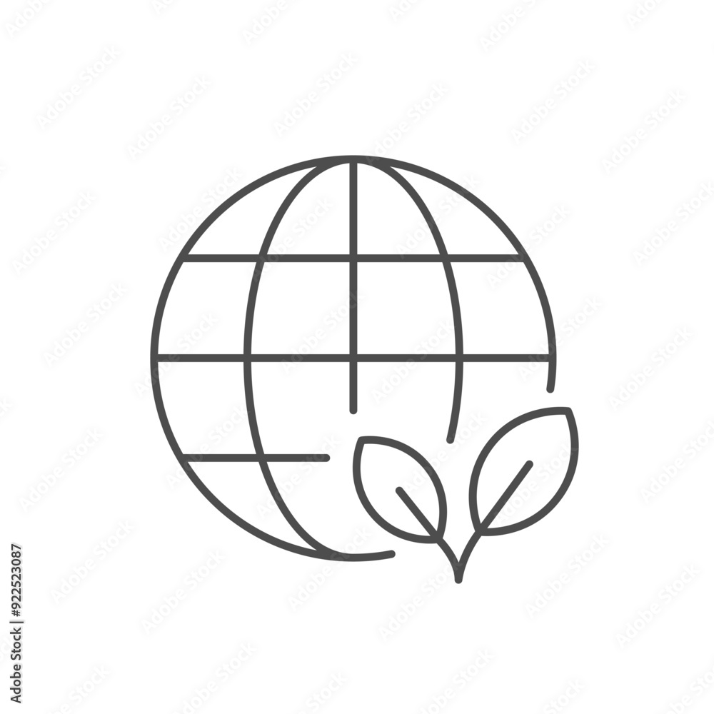 Eco planet line outline icon Eco planet line outline icon
