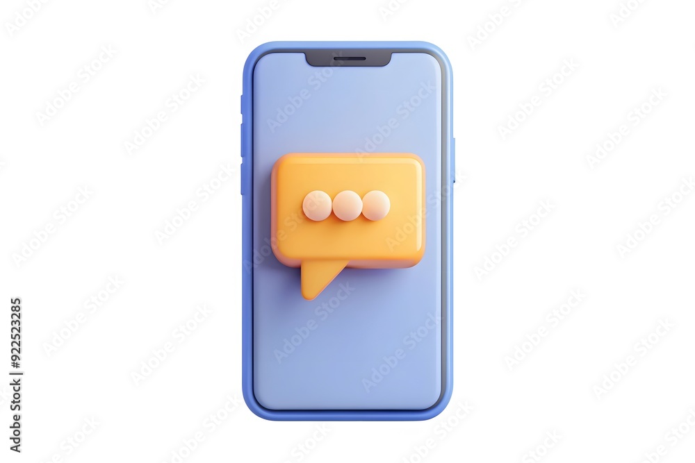 Smartphone with chat bubbles 3d illustration with video over white background
Smartphone with chat bubbles 3d illustration with video over white background
