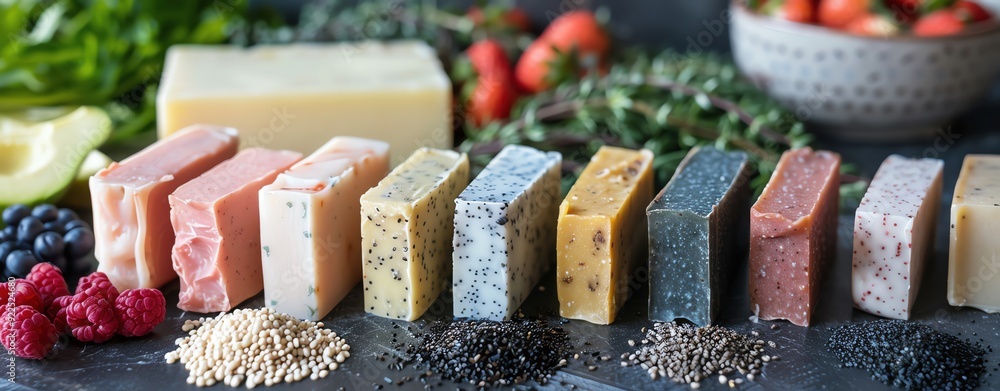 Organic soap bars with natural ingredients, more clarity with clear light and sharp focus, high detailed Organic soap bars with natural ingredients, more clarity with clear light and sharp focus, high detailed