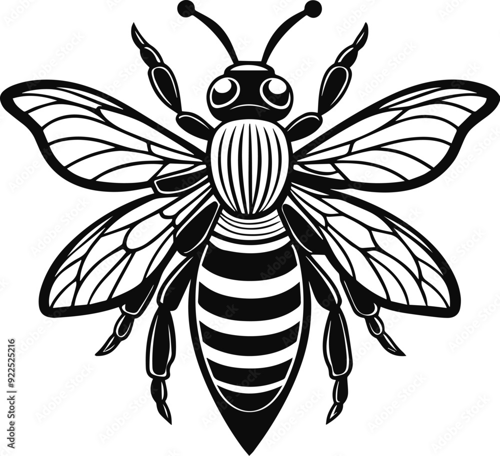 honey bee silhouette vector illustration honey bee silhouette vector illustration