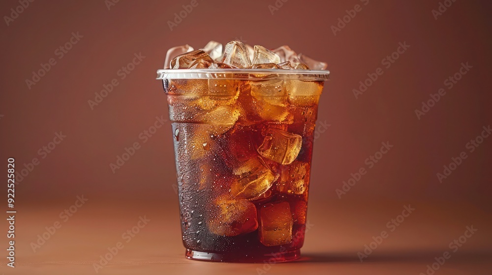 Ice americano coffee in a tall glass. Ice americano and cafe latte on the table Ice americano coffee in a tall glass. Ice americano and cafe latte on the table