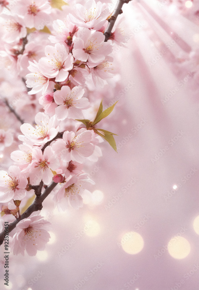 Sakura. Branches with pink flowers on a plain background for publications. Sakura. Branches with pink flowers on a plain background for publications.