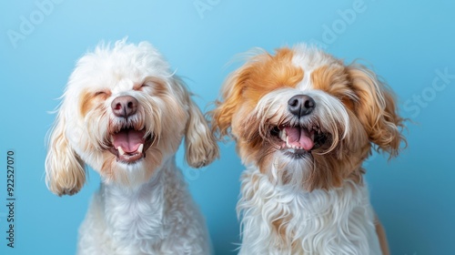 The smiling happy dogs photo