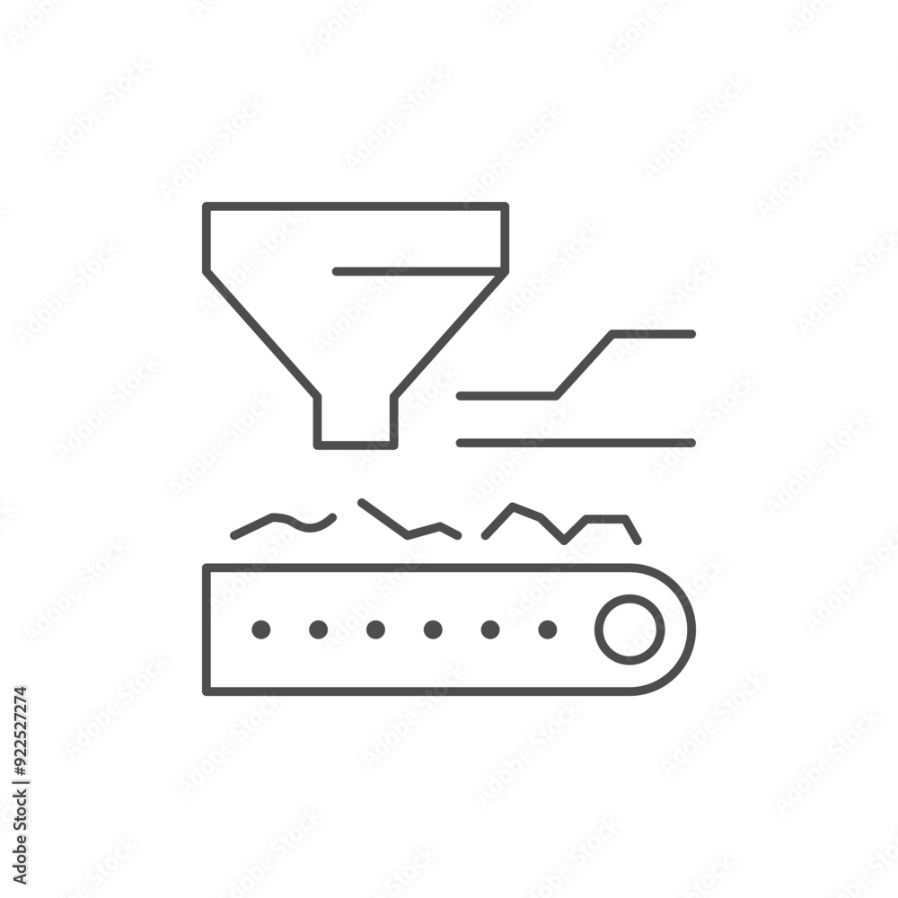 Industrial conveyor line outline icon Industrial conveyor line outline icon