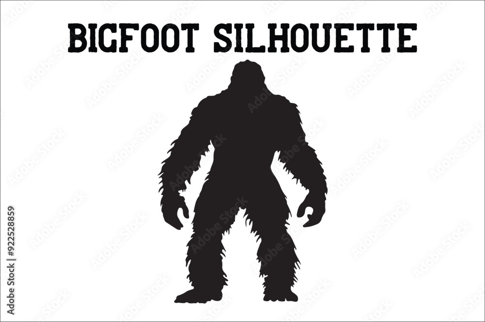 Fototapeta premium Bigfoot silhouette on white background. Bigfoot silhouettes and bigfoot concept silhouette vector illustration. Bigfoot silhouette.