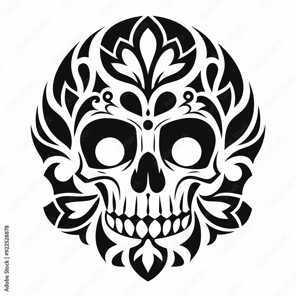 Fototapeta premium Skull pattern perfect symmetric vector art illustration