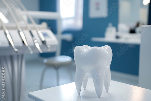 Close-Up of a Perfect Tooth in a Modern Dental Office