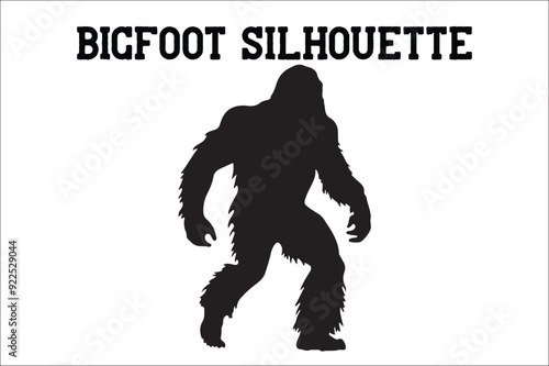 Bigfoot silhouette on white background. Bigfoot silhouettes and bigfoot concept silhouette vector illustration. Bigfoot silhouette.