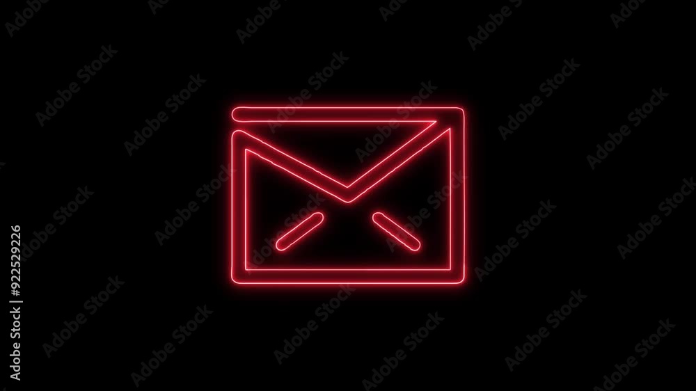 Email Closed Envelope Icon - 4K Animated Design with Linear Symbol on Black Background Email Closed Envelope Icon - 4K Animated Design with Linear Symbol on Black Background