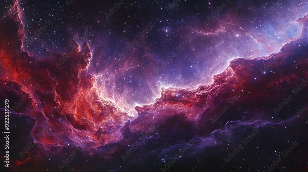 Fototapeta premium Mesmerizing Cosmic Storm in the Vibrant Celestial Realm of the Universe