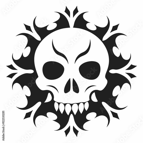 Skull pattern perfect symmetric vector art illustration