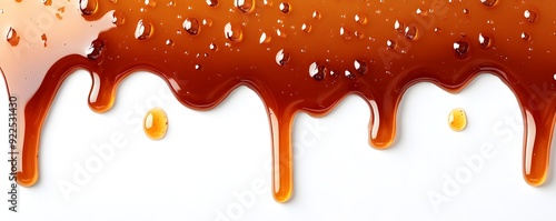 Dripping Syrup or Sauce Flowing and Splashing in Abstract Dynamic Pattern photo