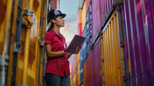 The worker with containers photo