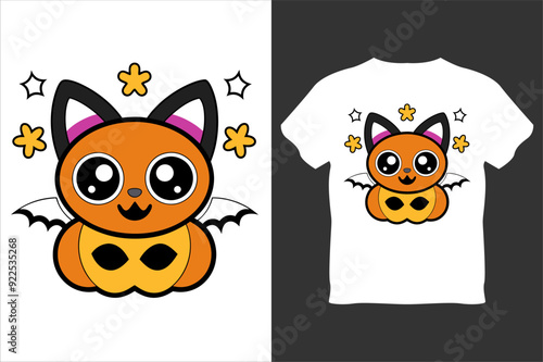 Halloween-Themed T-Shirt Vector Design for Print photo