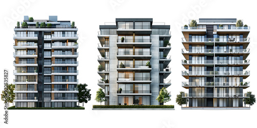 They are buildings isolated in the background.