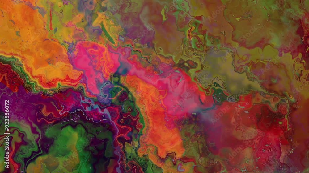Abstract Vivid Fluid Red Orange and Green Background Featuring Whirling Fluid Psychedelic Turbulent Patterns Abstract Vivid Fluid Red Orange and Green Background Featuring Whirling Fluid Psychedelic Turbulent Patterns