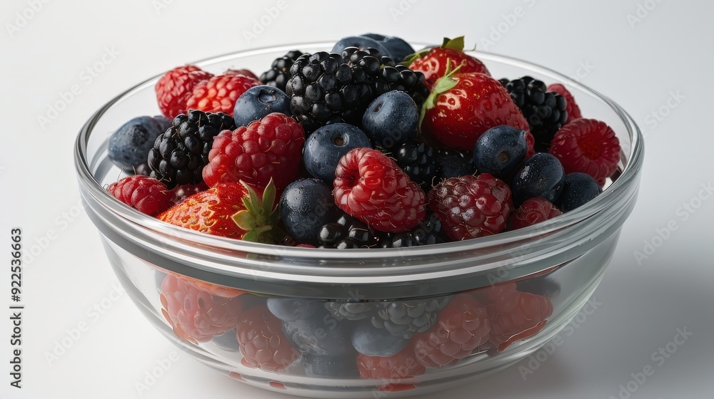 Vibrant Berry Mix in a Bowl - Professional Studio Editorial Food Photography on White Background Vibrant Berry Mix in a Bowl - Professional Studio Editorial Food Photography on White Background