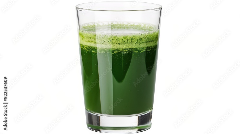 Refreshing Glass of Freshly Squeezed Green Juice in a Professional Studio Setting for Editorial Foods Magazine Photography on Isolated White Background Refreshing Glass of Freshly Squeezed Green Juice in a Professional Studio Setting for Editorial Foods Magazine Photography on Isolated White Background