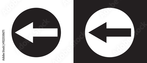 Back arrow previous, reply icon on a white background. Vector illustration.