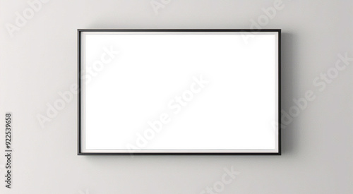 Wallpaper Mural Maqueta de marco de póster de imagen de madera mínima sobre papel tapiz blanco	 Torontodigital.ca