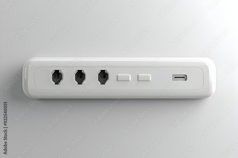 Modern White Minimalist Electrical Power Outlet and USB Socket on Wall Modern White Minimalist Electrical Power Outlet and USB Socket on Wall