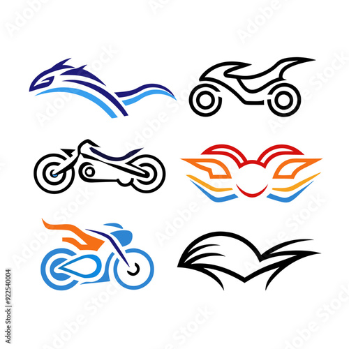 Motorcycle logos collection symbol designs for business (14)
