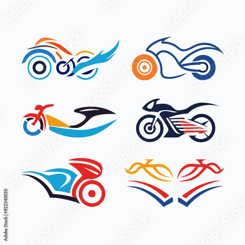Motorcycle logos collection symbol designs for business (16)
