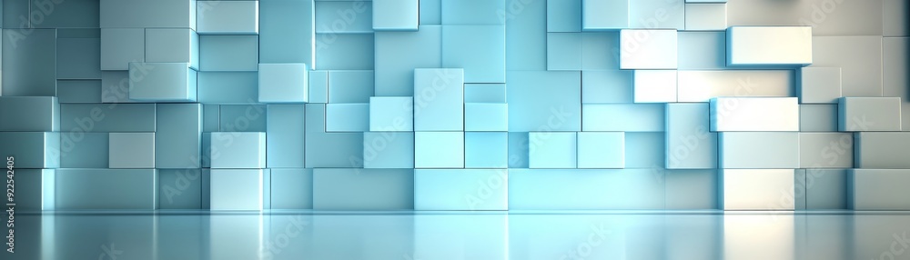 Abstract Blue Cube Wall, 3D, Minimalist, Geometric, Background Abstract Blue Cube Wall, 3D, Minimalist, Geometric, Background
