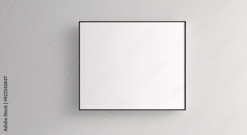 Imagen mínima de marco cuadrado blanco vacío simulada colgada sobre fondo de pared blanca con luz y sombra de ventana. aislar imagen Imagen mínima de marco cuadrado blanco vacío simulada colgada sobre fondo de pared blanca con luz y sombra de ventana. aislar imagen