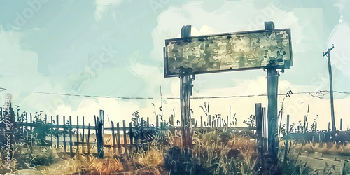 The Usurped Signage: A stolen company sign hanging askew on a fence