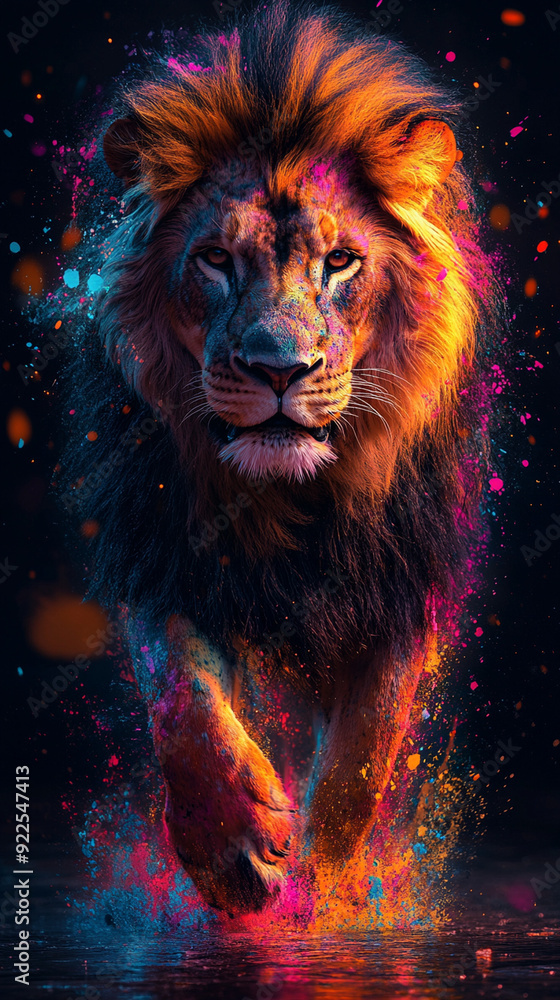 Naklejka premium beautiful lion