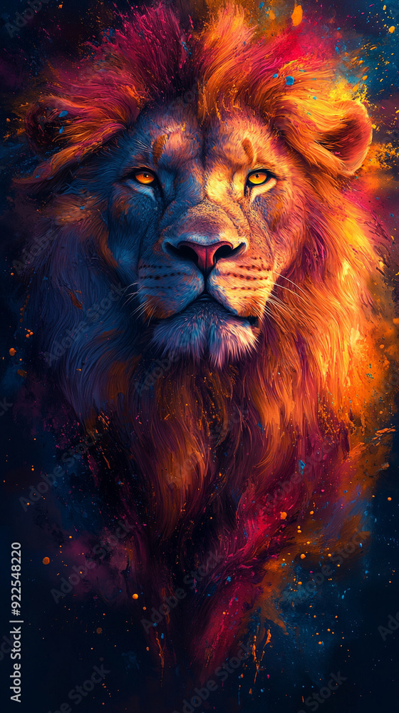 Naklejka premium beautiful lion