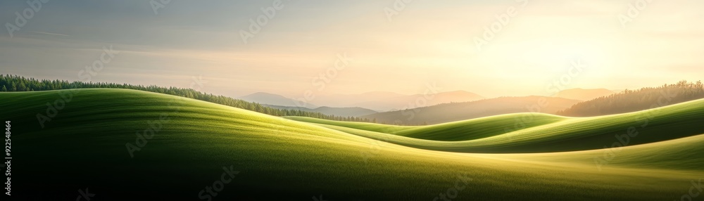 Golden Hour Over Rolling Green Hills, landscape, nature, photography, hills Golden Hour Over Rolling Green Hills, landscape, nature, photography, hills