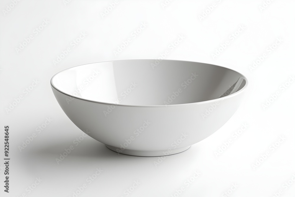 Empty white ceramic bowl on plain background Empty white ceramic bowl on plain background