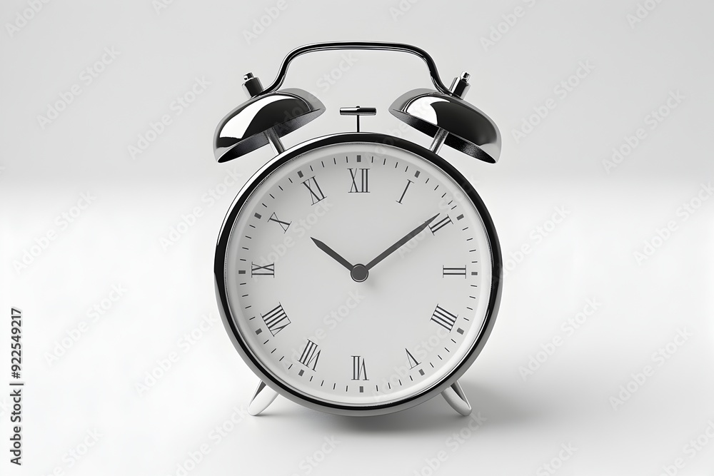 Retro Alarm Clock on a Minimalist Table Retro Alarm Clock on a Minimalist Table