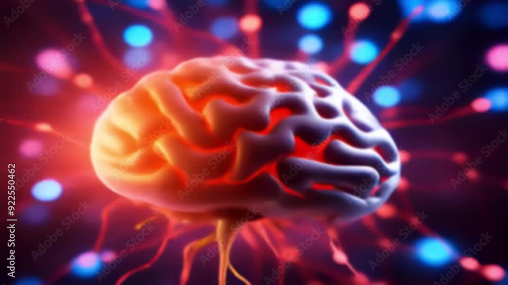 Brain on a digital background. Brain on a digital background.