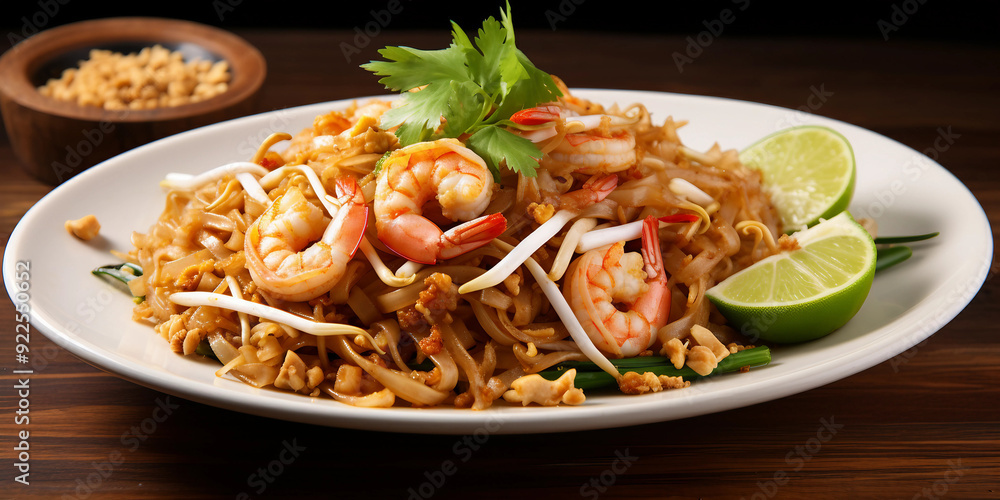 pad thai on Isolated white background pad thai on Isolated white background