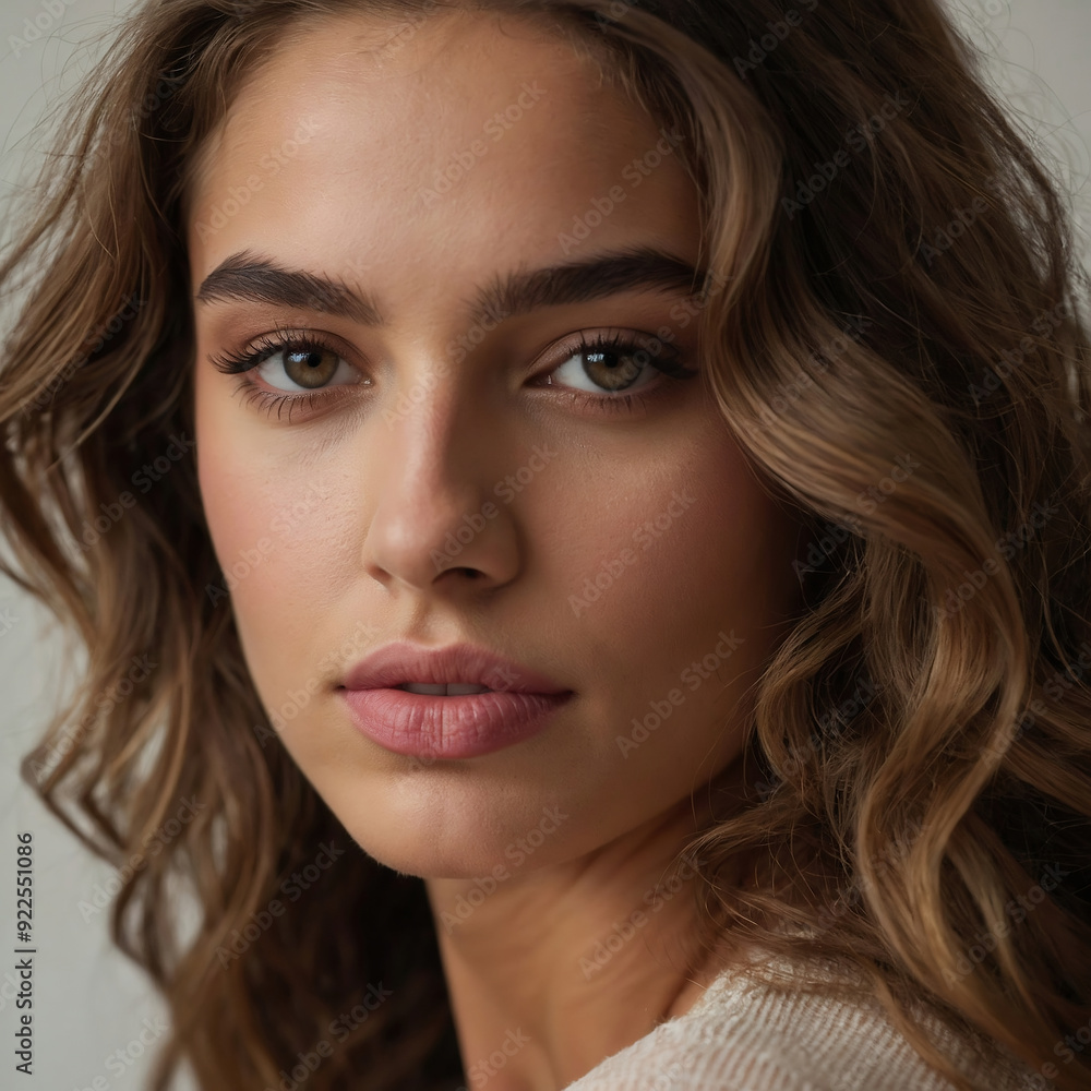 Elegance in Focus: Portrait of a Confident Woman with Wavy Hair Elegance in Focus: Portrait of a Confident Woman with Wavy Hair