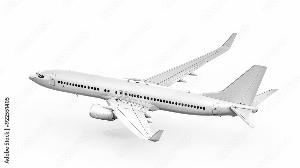 white commercial airplane isolated on white white commercial airplane isolated on white