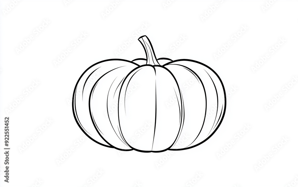 a simple one line illustration of a pumpkin for coloring book. a simple one line illustration of a pumpkin for coloring book.
