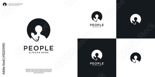 Minimalist people and human family logo design inspiration