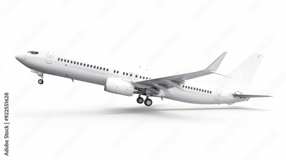 white commercial airplane isolated on white white commercial airplane isolated on white
