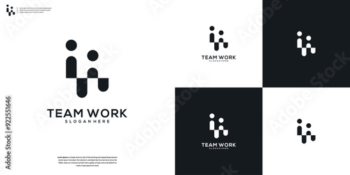 Elegant people and human family logo design inspiration