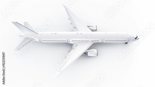 white commercial airplane isolated on white