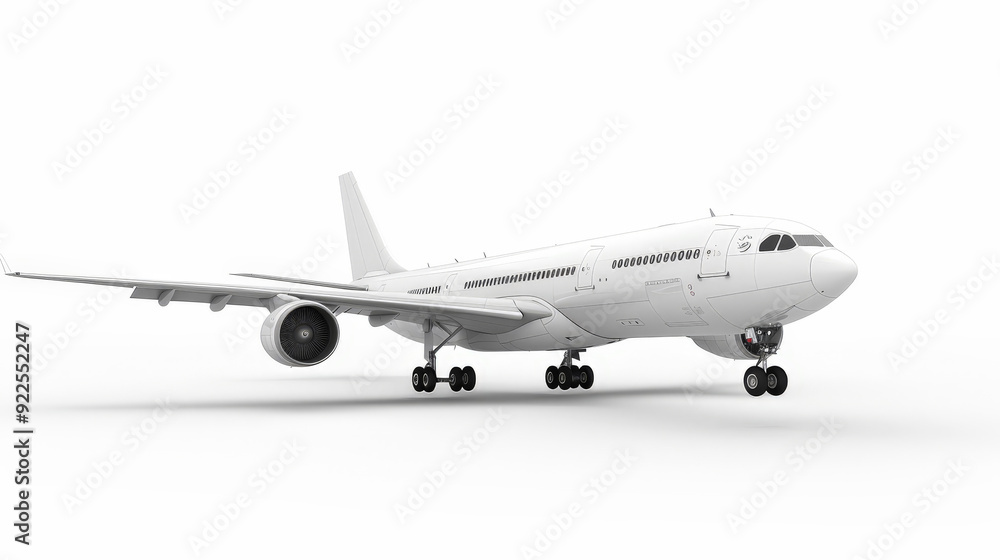 white commercial airplane isolated on white white commercial airplane isolated on white