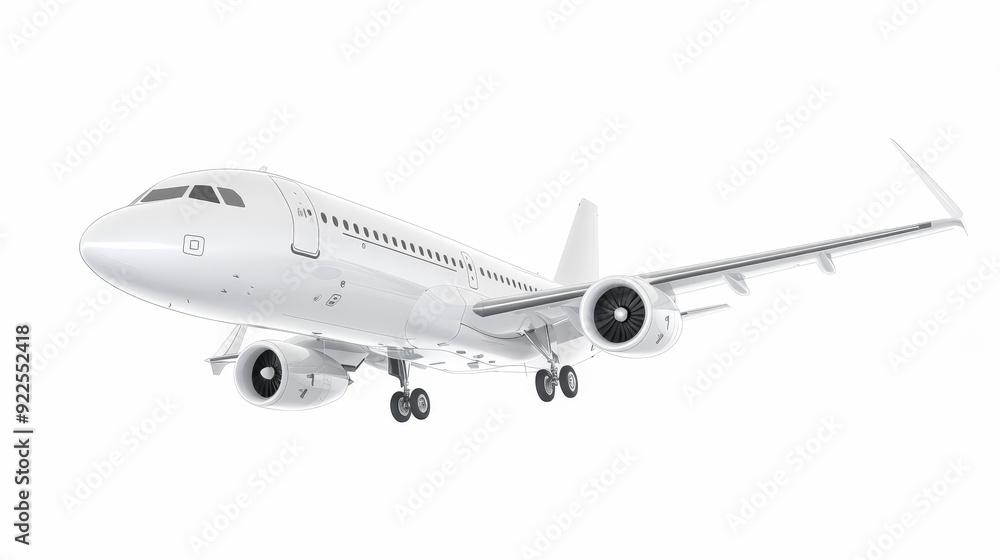 white commercial airplane isolated on white white commercial airplane isolated on white
